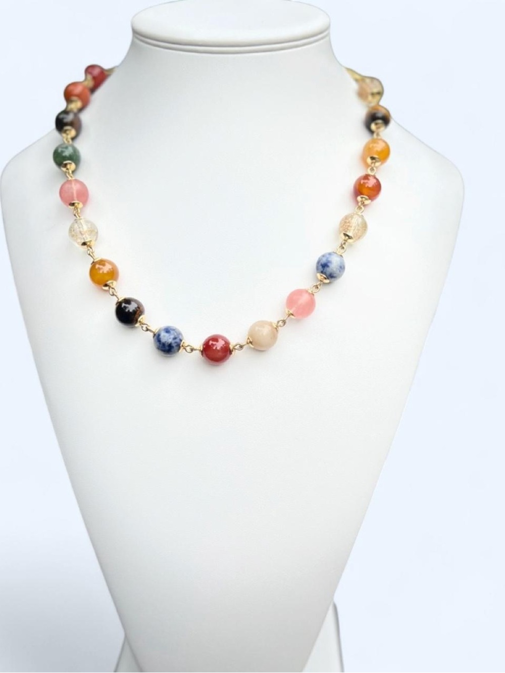 Fun Rainbow Beads Necklace  
Made by Talbots Like New